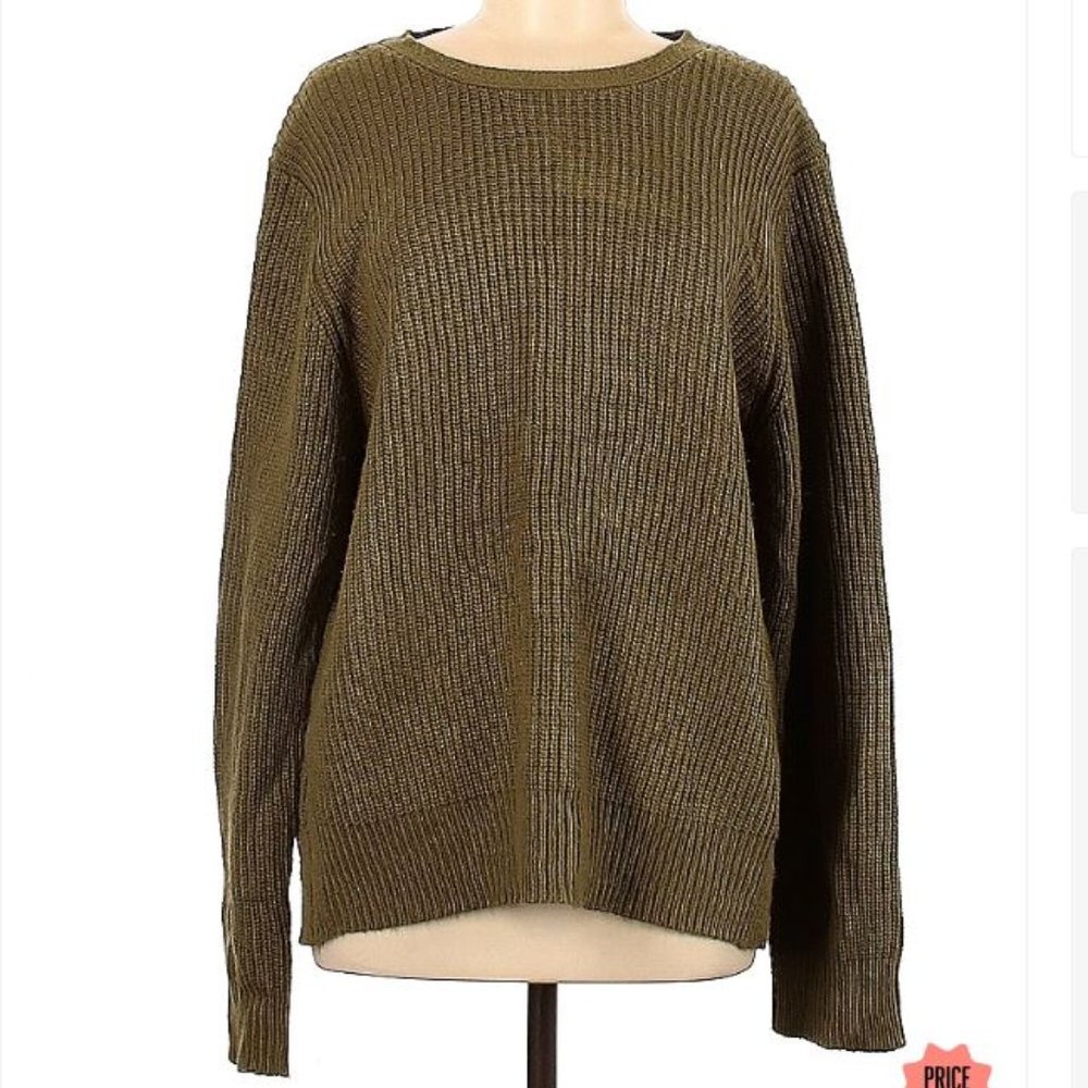 Nasty Gal Knit Sweater Backless Adjustable Buckles - Green Brown - BASICALLY NEW